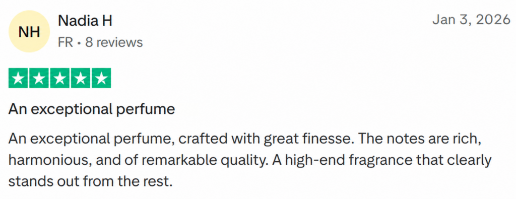Client review on Trustpilot